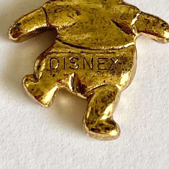 Vintage Disney Winnie the Pooh Clip On Charm Gold Plated Disneyana Zipper Purse - Picture 3 of 7